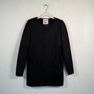 Karen By Simonsen 2 Black Long Sleeve Full Zip Textured Lined Drew Jacket